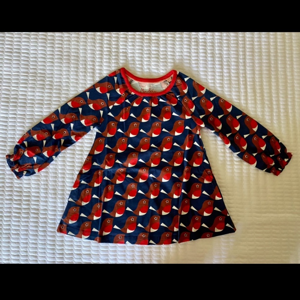 NWT Boden Toddler Navy Red Tunic/ Dress 4-5